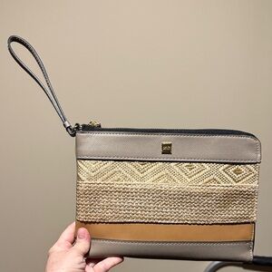 🔥Kate Landry Elegant Taupe, Gold, Tan and Cream Clutch/Wristlet